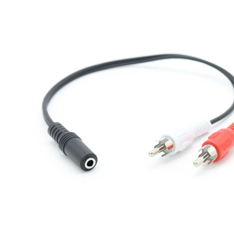 Kabel Konversi Audio Stereo Female Jack Ke 2 Male RCA Plug Y Splliter 3.5mm