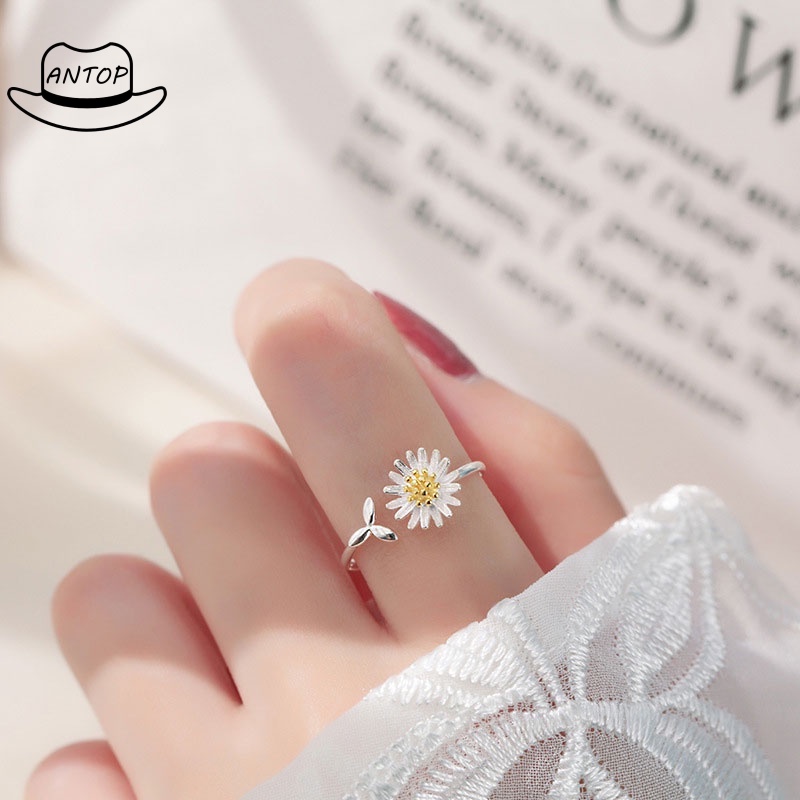 Korean Cincin Daisy Bunga Untuk Wanita Fashion Aksesoris ANTOP