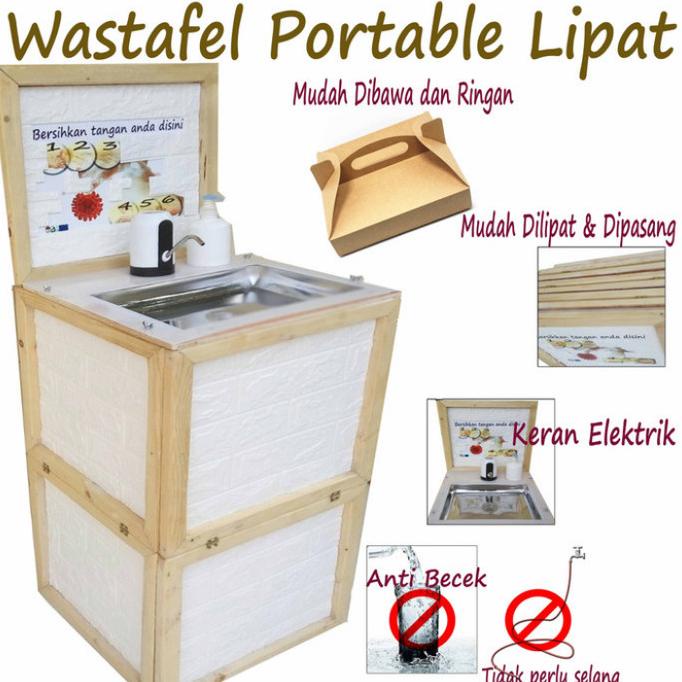 wastafel portable alat cuci tangan, cuci piring bisa dilipat