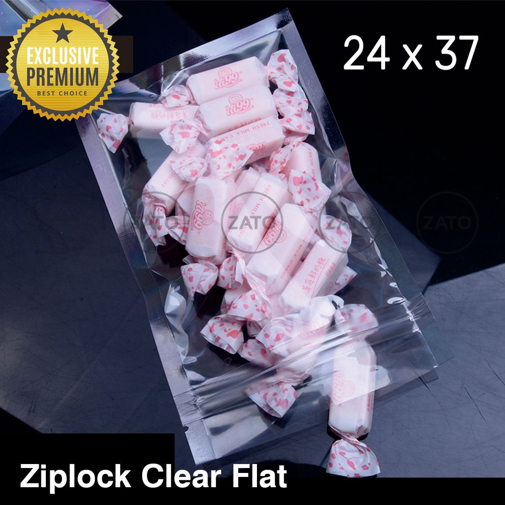 

Isi 100 pcs Plastik Klip CLEAR FLAT 24x37 cm | Plastik Ziplock|kemasan packaging