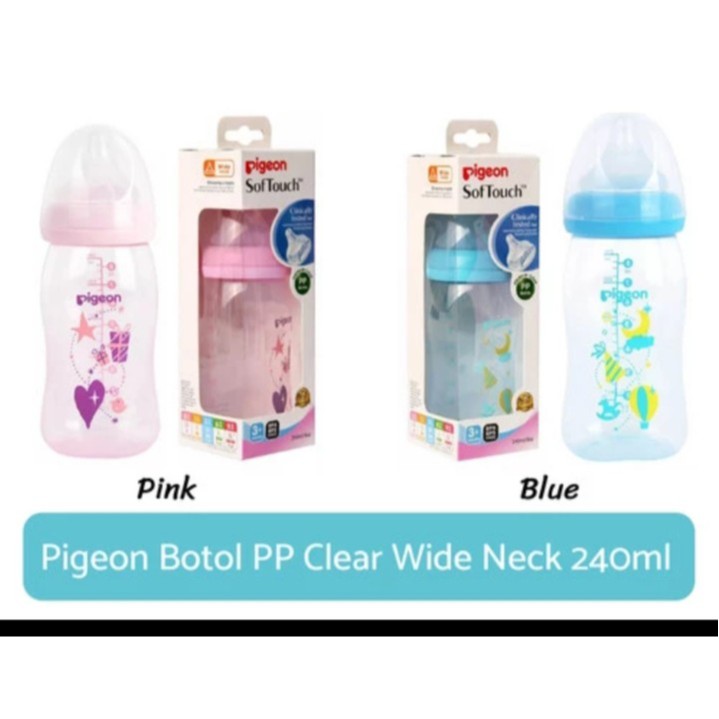 pigeon botol softouch premium clear pp wide neck 240ml