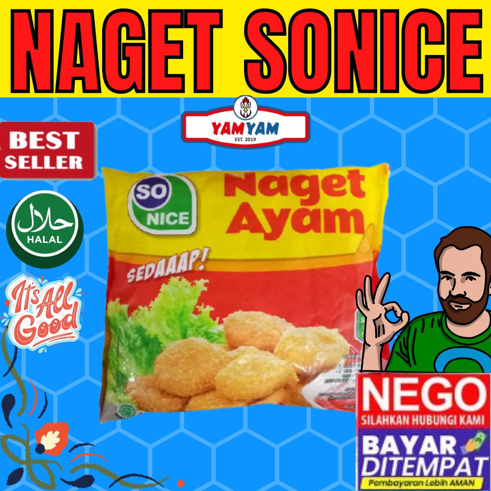 

Nugget Nuget SONICE AYAM Frozen 250gr 250gram Kiloan Makanan Beku Murah Depok Jakarta Bogor Tangsel