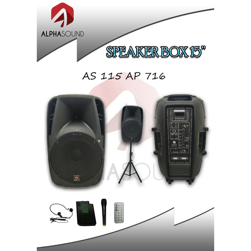 SPEAKER AKTIF 15 IN PORTABLE WIRELESS ALPHASOUND AS115 AP716