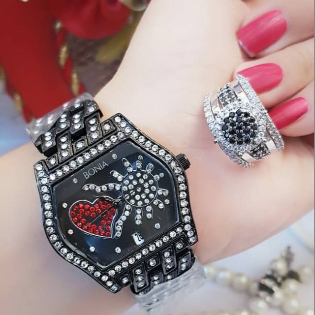 JAM TANGAN CANTIK SET CINCIN