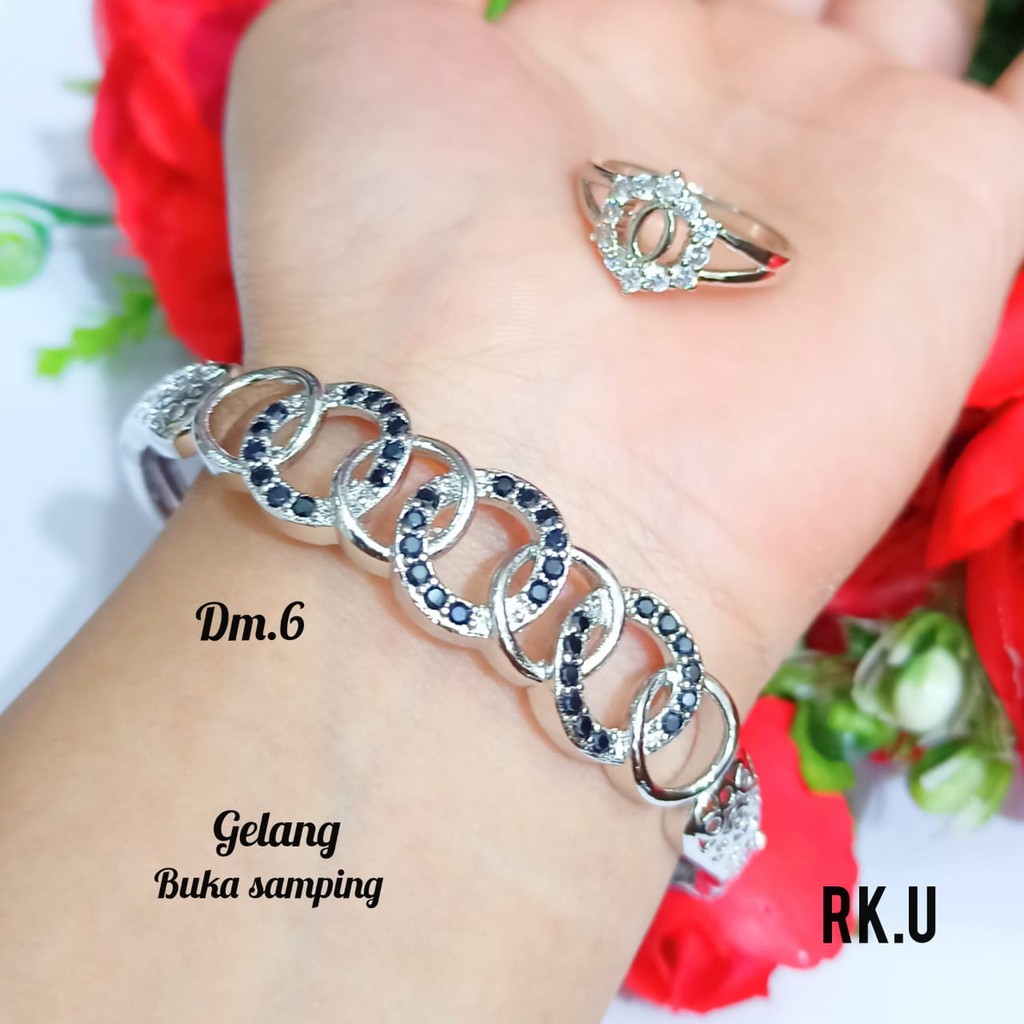 Gelang Dewasa TITANIUM Buka Samping free Cincin Dewasa perhiasan wanita (COD)