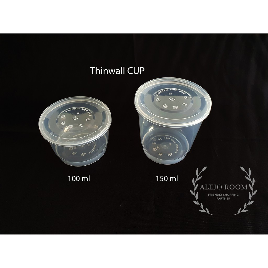 Thinwall PLASTIK CUP BULAT 100 &amp; 150 ml isi 25 pcs/ CUP SAMBAL PLASTIK