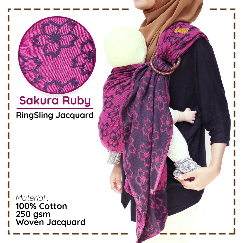 (BISA COD) Cuddleme Ringsling Tenun Jacquard Gendongan Bayi Ringsling