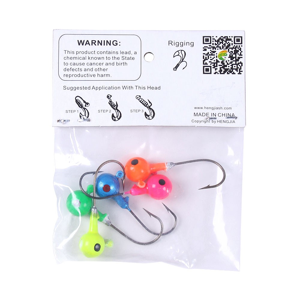 Hengjia 5Pcs 7g Kail Umpan Pancing Bahan Metal Warna Warni 7g Fishing Hooks Jigs Soft Bait Tackle