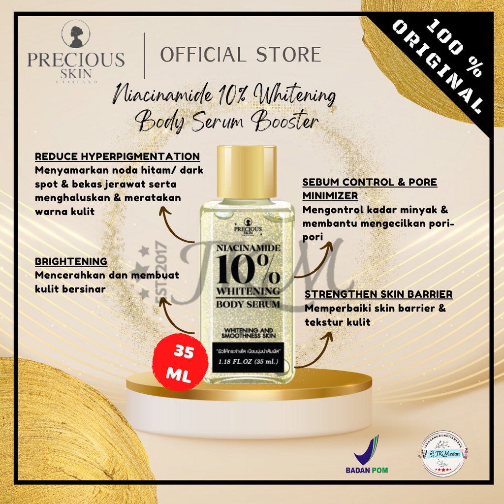 NIACINAMIDE 10% WHITENING BODY SERUM BPOM NIACINAMIDE SERUM BY PRECIOUS SKIN NIACINAMIDE SERUM AHA SERUM AHA BODY BOOSTER BRIGHT SERUM