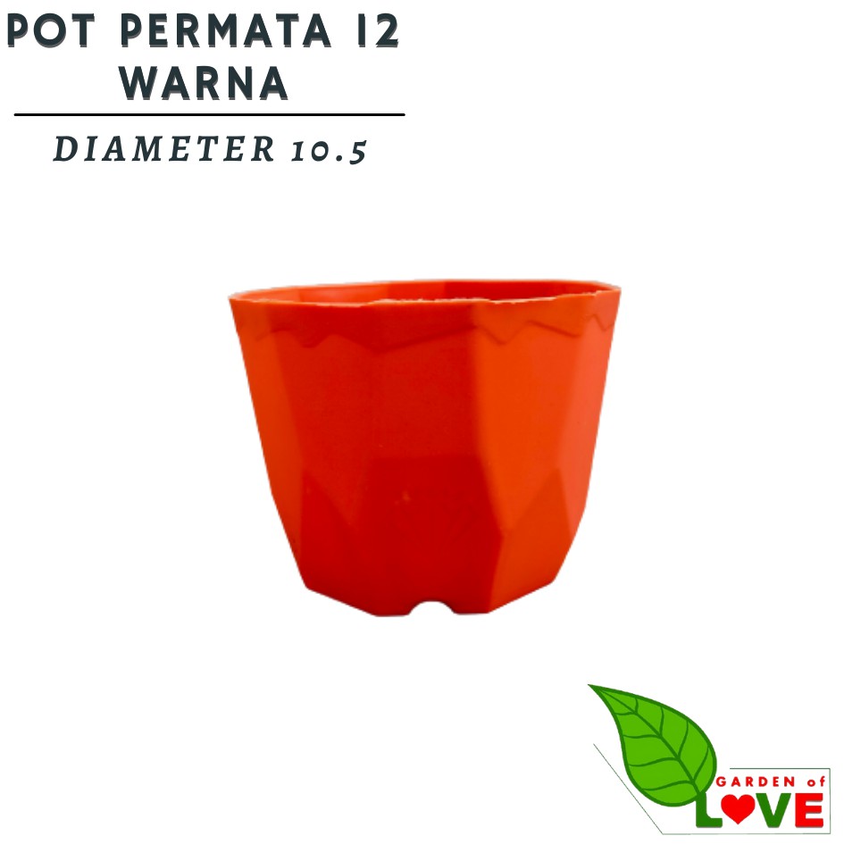 Pot Permata 12 Putih Merah Biru Hijau Ivory Da 10.5cm Pot Kaktus Mini Murah Bkn Pot Tawon 10 12