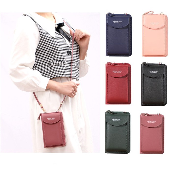 Tas Selempang TS176 Tas Wanita Mini HP Dompet Selempang Lovely Flag Women Sling Bag - green terbaru 