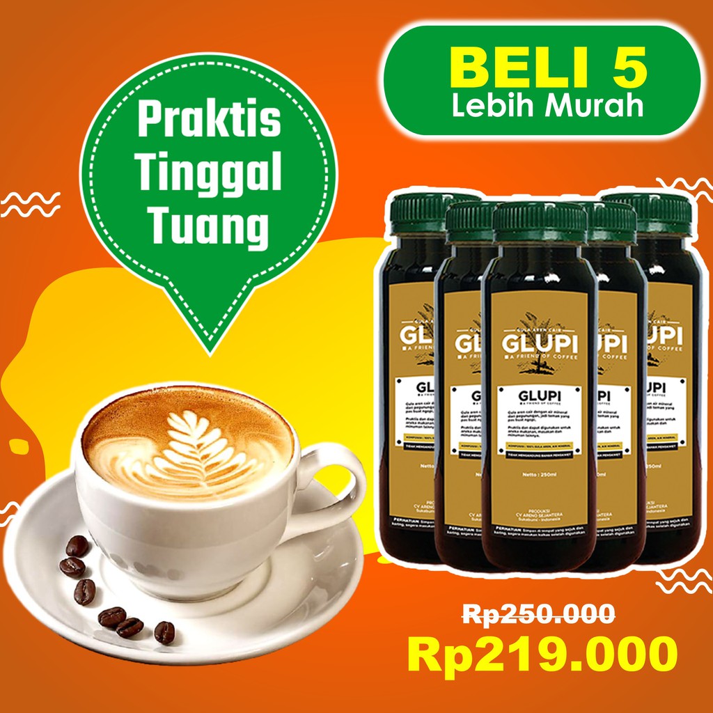

[Paket 5 Botol Glupi] Brown Sugar Cair Gula Aren Murni Untuk Coffee
