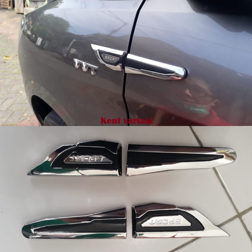 Side Vent Air Flow Universal Sport Chrome Kombinasi Hitam