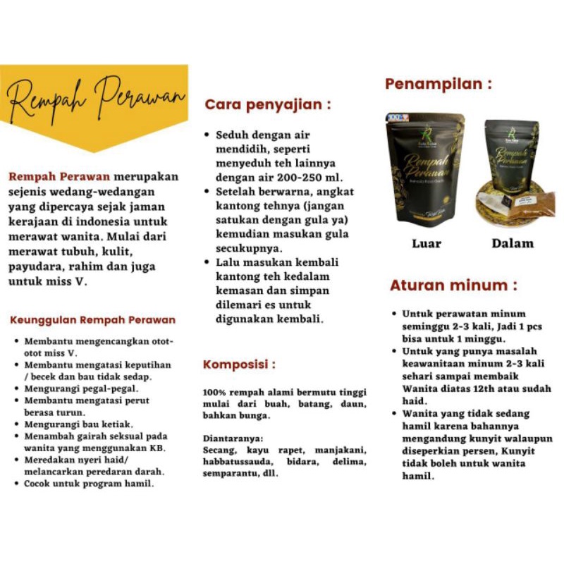 

Rempah Perawan RatuRatus Teh Celup Herbal Jamu Instan