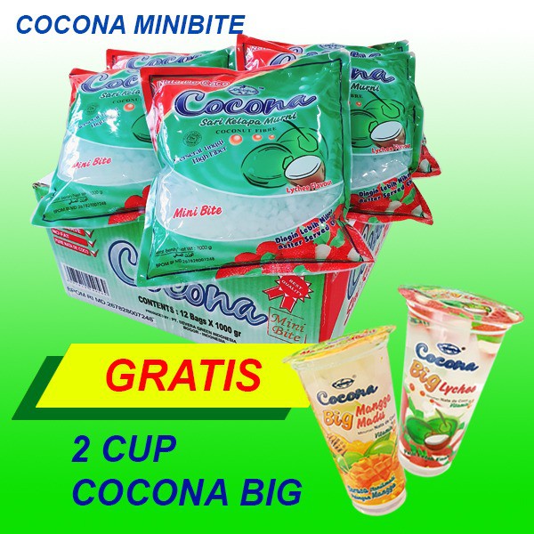 

LK: Cocona MB Natadecoco 1000 Gr 1 Dus (12 Pcs) Free 2 Cup Coconabig (Khusus Pengiriman Luar Kota)