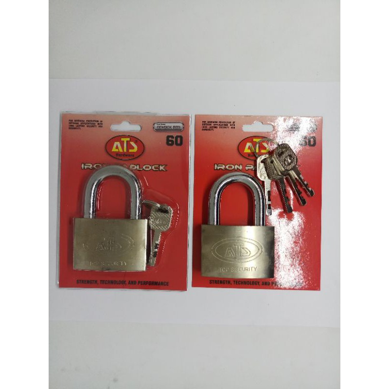 Gembok besi 60mm Leher pendek ATS / Gembok Pintu Chrome