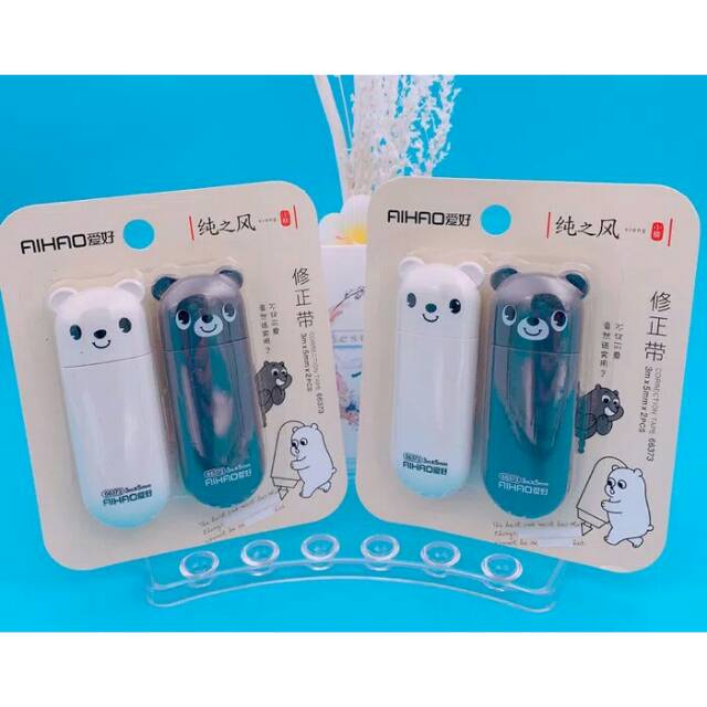 

Correction Tape Beruang Hitam Putih Isi 2