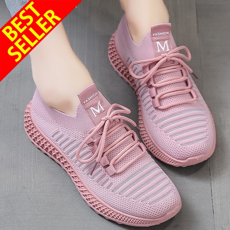 QINGSHUI Sepatu Wanita Kualitas Tinggi Sepatu Lari Bertali Wanita Yang Nyaman Dan Bernapas Sepatu Sneaker Wanita Yang Sangat Cantik Sepatu Wanita Terbaru Kekinian ViraSepatu Wanita l