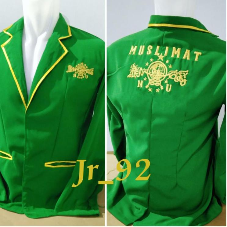 Terlaris.. Jas Muslimat NU/Jas Patayat NU/Jas Seragam Almamater Hijau/Jas NU Plus Nama Domisili