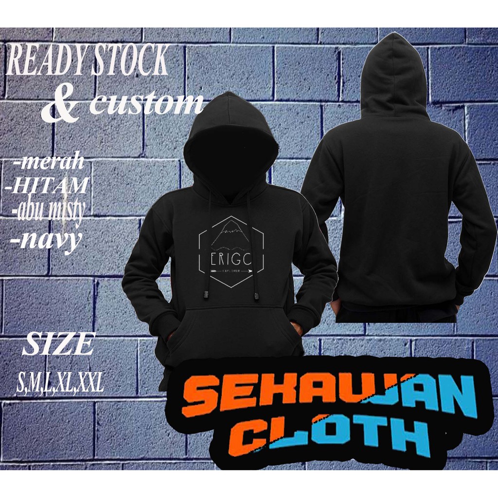 JAKET HOODIE ERIGO HITAM