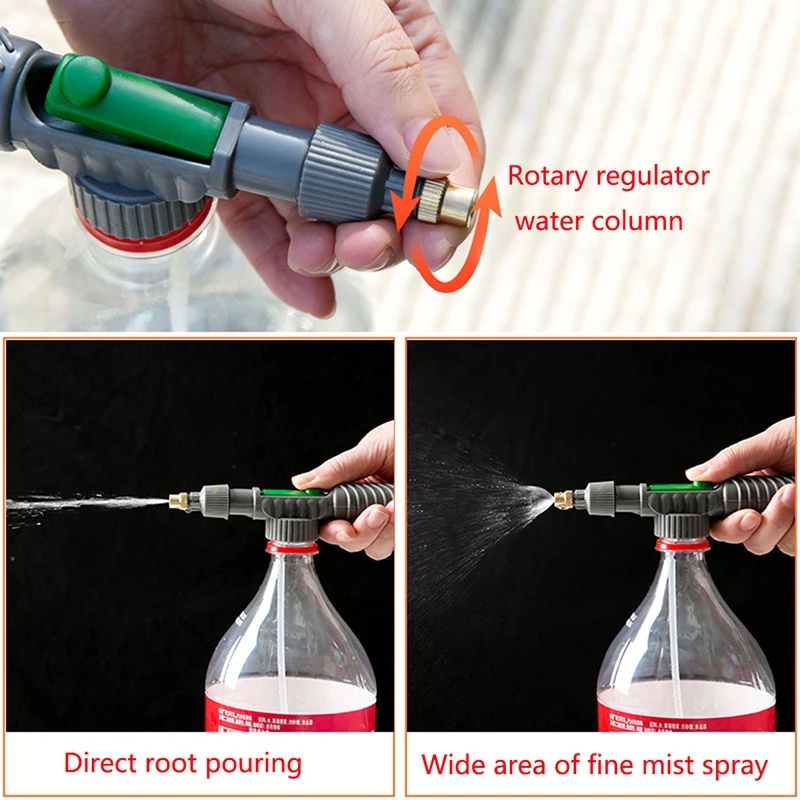 Pompa Angin Manual Tekanan Tinggi Botol Minum Taman Irigasi Kepala Semprotan Nozzle Sprinkler Taman Alat Siram Sprayer Adjustable