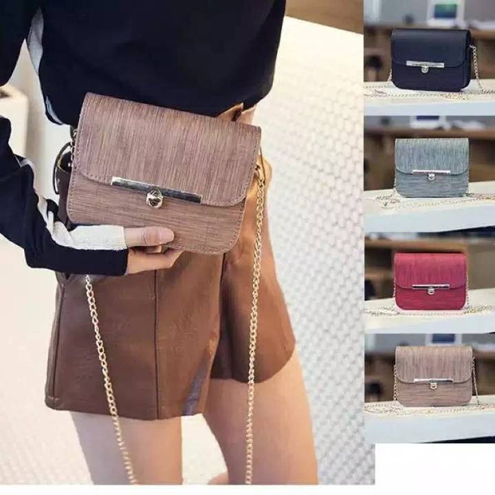 Tas Selempang Wanita BEAUTY SERAT KAYU Sling Bag Rante Elegant Fashion Import Quality Small Cute Bag