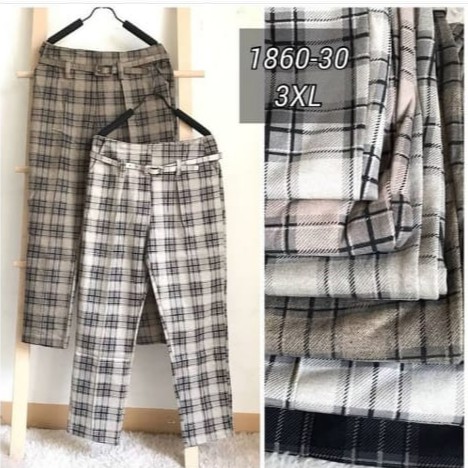 Celana Baggy panst Wanita Katun linen import