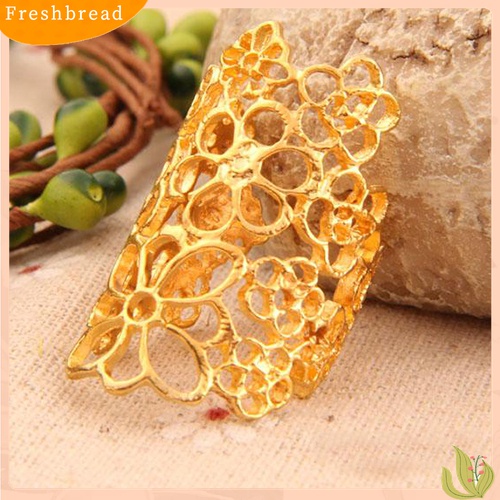 [Fresh] Cincin Terbuka Motif Bunga Hollow Bahan Alloy Adjustable untuk Wanita / Pesta / Prom