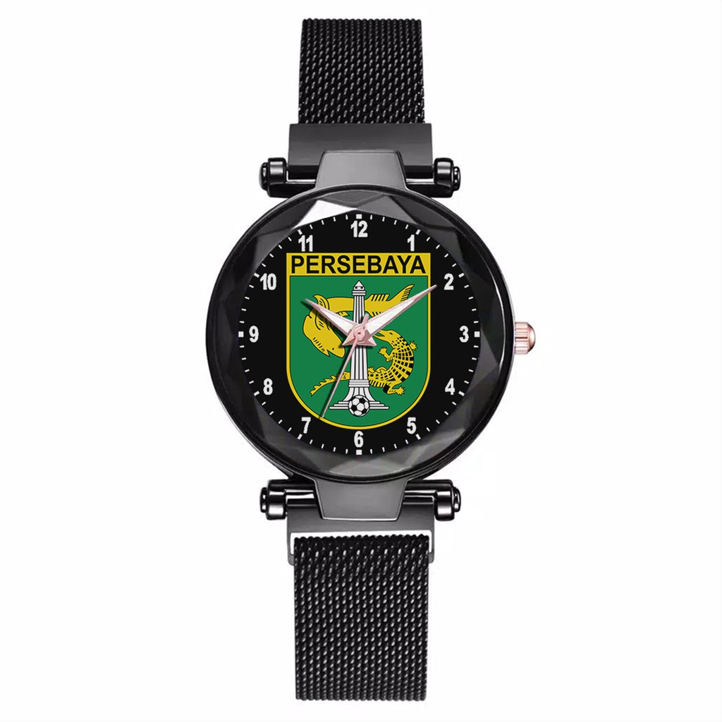 Jam Tangan Wanita Custom - Bonita PERSEBAYA MOTIF 4 Free Box &amp; Batre Cadangan