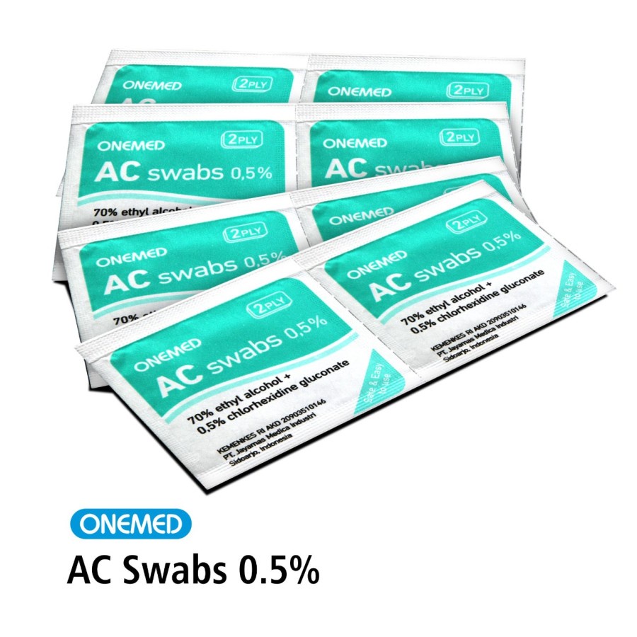 AC Swabs Swab 0.5% Alkohol Swab OneMed Box 100pcs