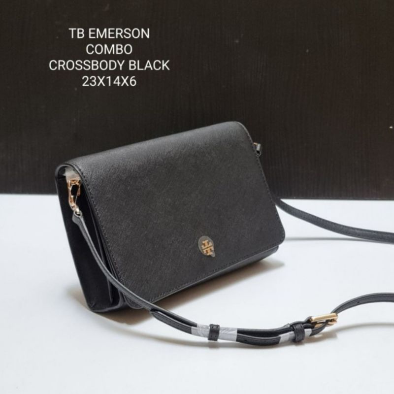 TORY BURCH TB EMERSON COMBO CROSSBODY BLACK