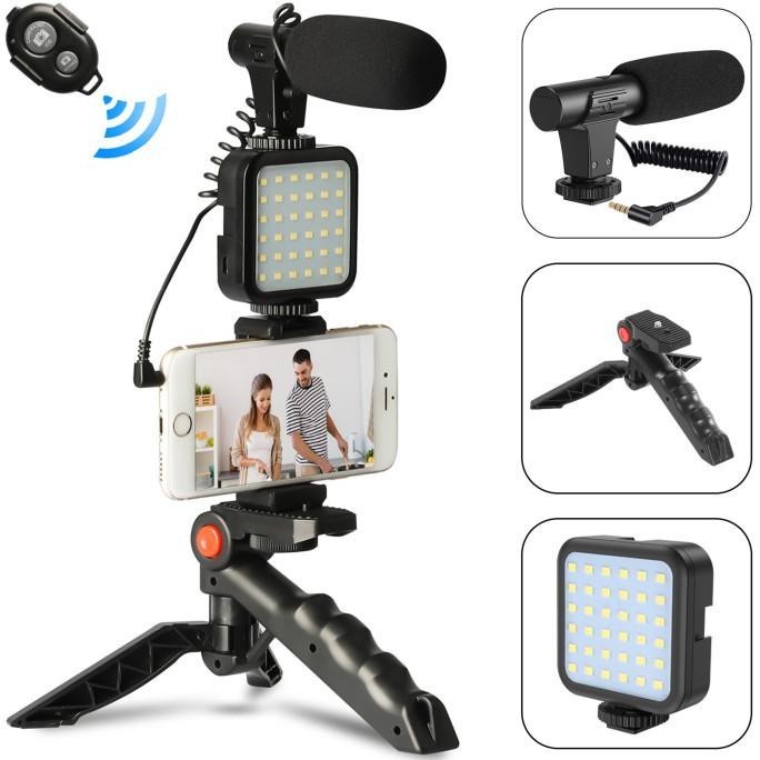 Vlogging Kit 6 in 1 With Tripod Lightning Mic Remote PK-771