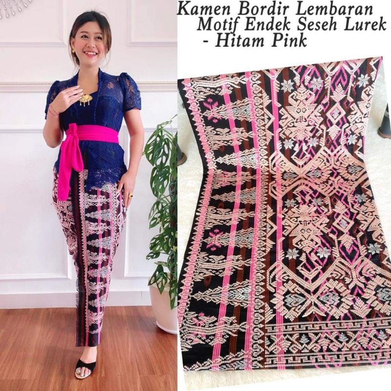 Kamen bordir motif endek seseh