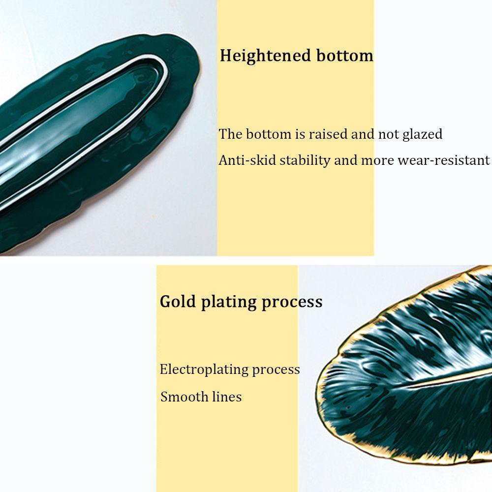 Solighter C eramic Dish Fruit tray Perhiasan Hias Bentuk Daun Pisang Dessert Peralatan Makan