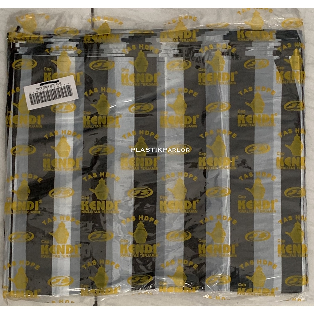 Kantong HDPE / Kresek Salur Warna Hitam dan Putih Tebal 0.2 Isi 40 Lembar