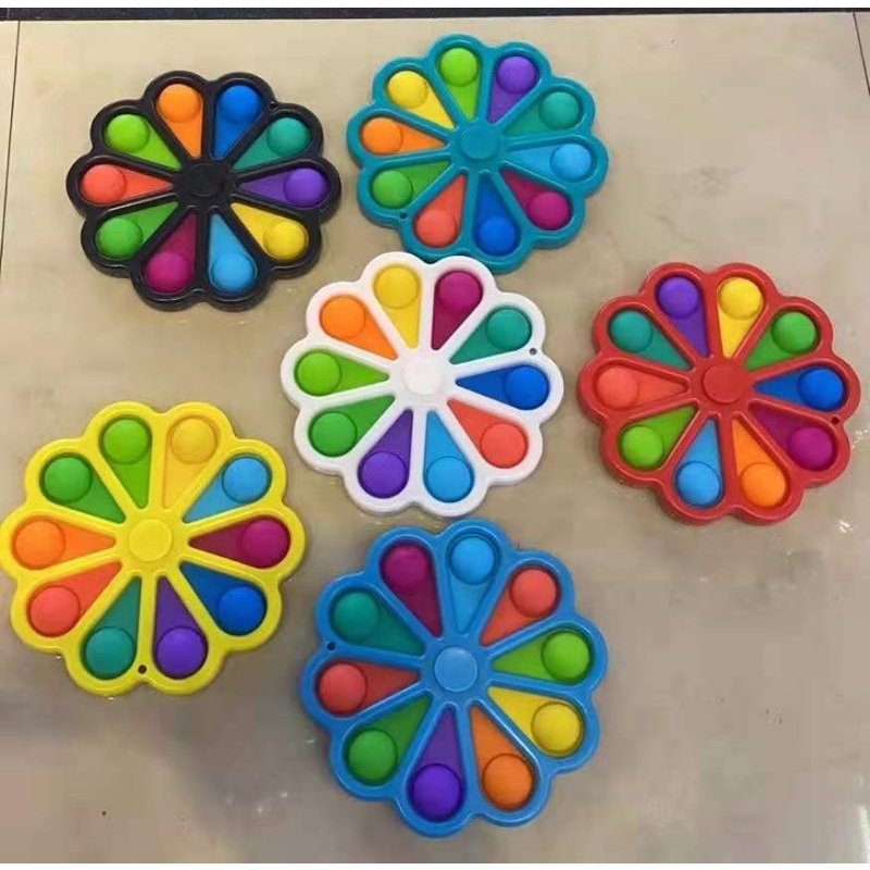 Mainan anak spinner pop it 5/8/10 sisi warna warni/ mainan edukasi anak