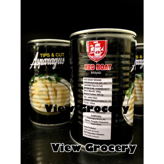 

asa457a Asparagus Kaleng Red Boat 430Gr / Asparagus Tips & Cut Potongan Xa20X1