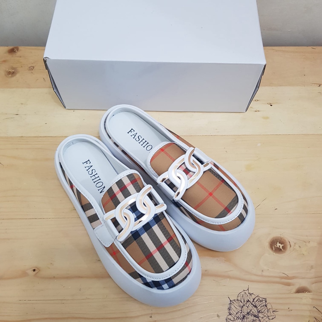 [✅BISA COD] 10114 SANDAL WANITA IMPORT SELIP SOL TEBAL CHAIN (REAL PICTURE)