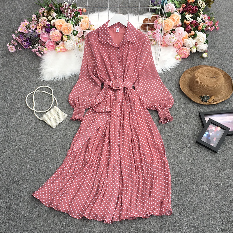 [COD] LB - Dress fashion motif polkadot / Dress formal motif polkadot / Korean polka dress / D122