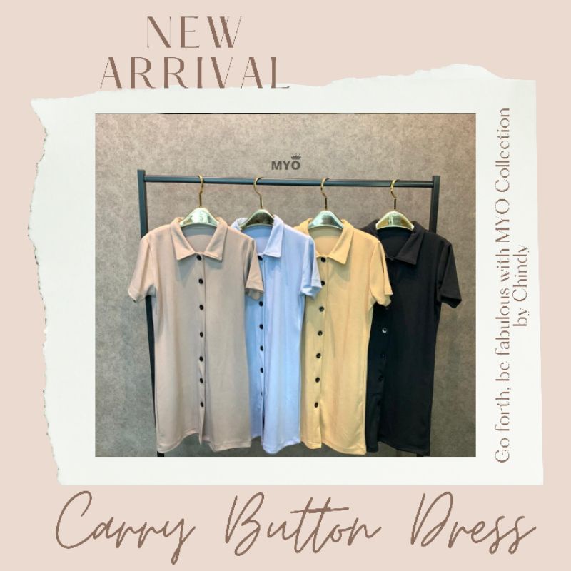 Carry Button Dress | Terusan kemeja kerah Wanita