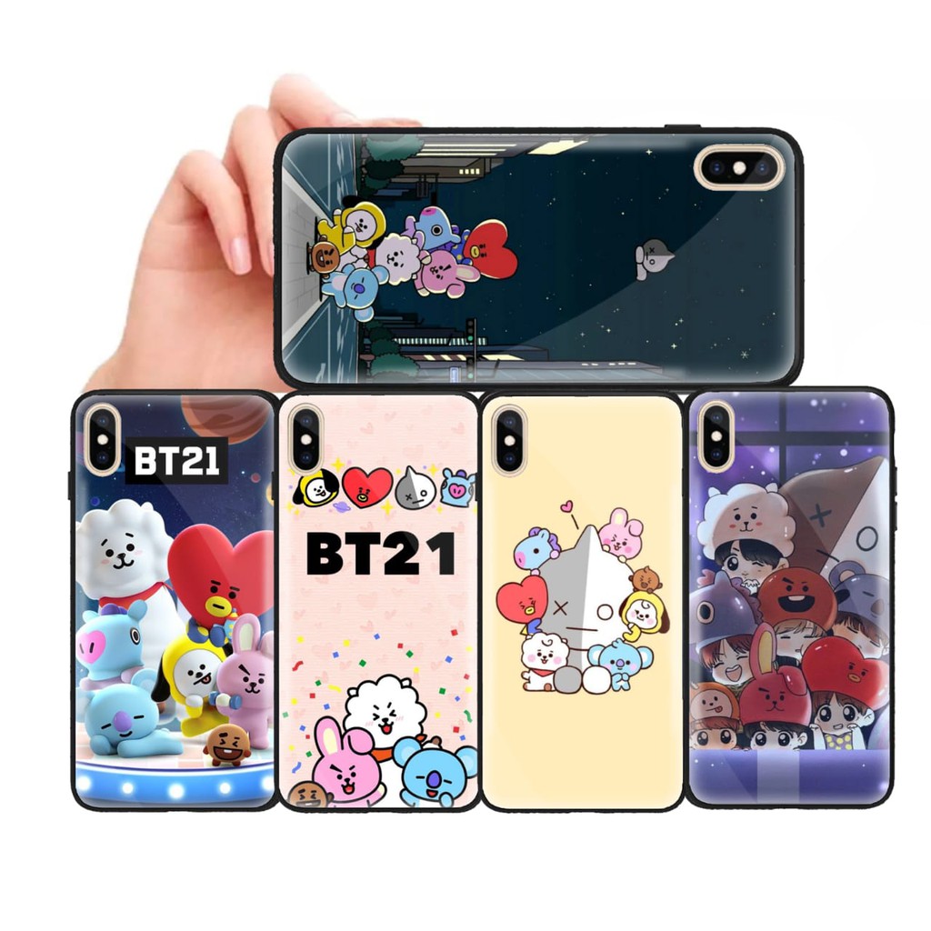 VIVO Y12S , Y20 , Y20S , V20 , V20 SE PREMIUM CASE GLASS MOTIF FULL BTS BT21