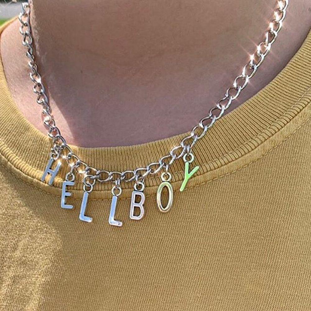 Kalung Liontin SOLIGHTER Gaya Punk Keren Hip Hop Bib Rantai