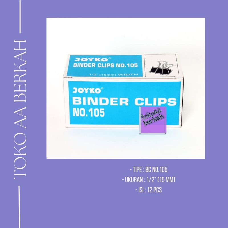 

Binder Clips Joyko / Penjepit Kertas