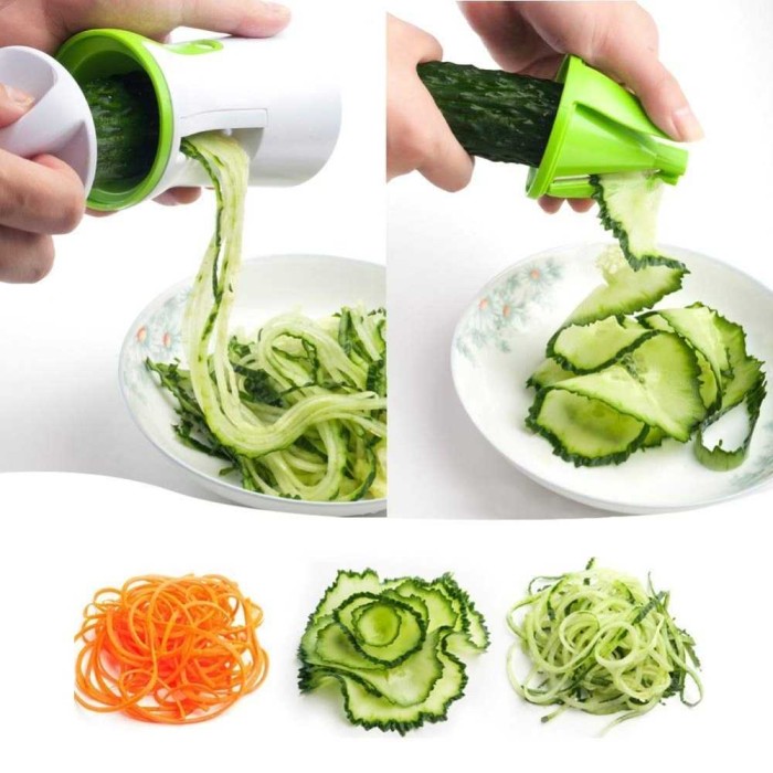 Parutan Serbaguna Portable Spiralizer Vegetable Slicer
