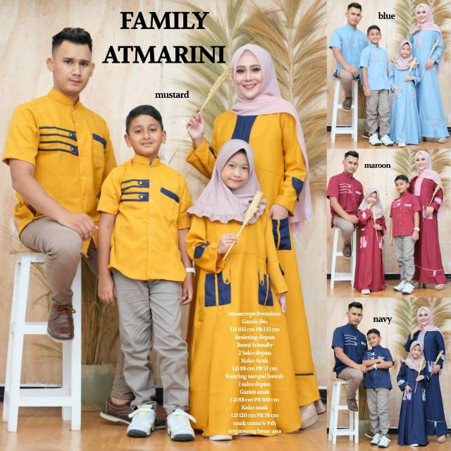 Couple family muslim Koko good quality. Family couple atmarini  ayah ibu anak laki dan perempuan.