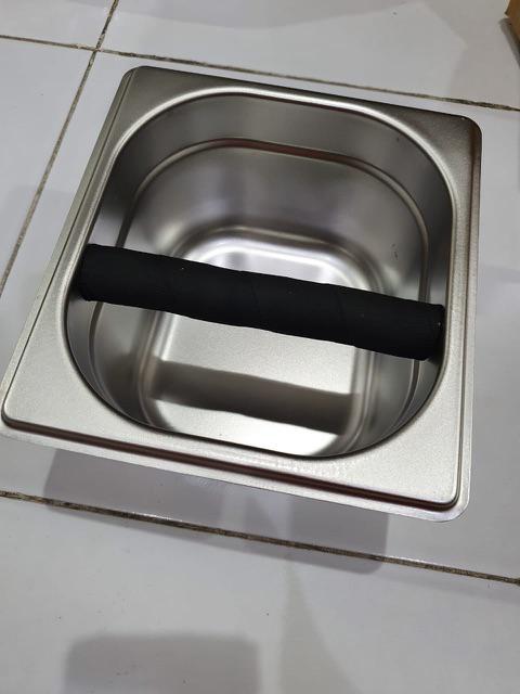 Coffee Knock Box Tall 15 Cm Stainless Steel Coffee Waste Bin Wadah Ampas Kopi