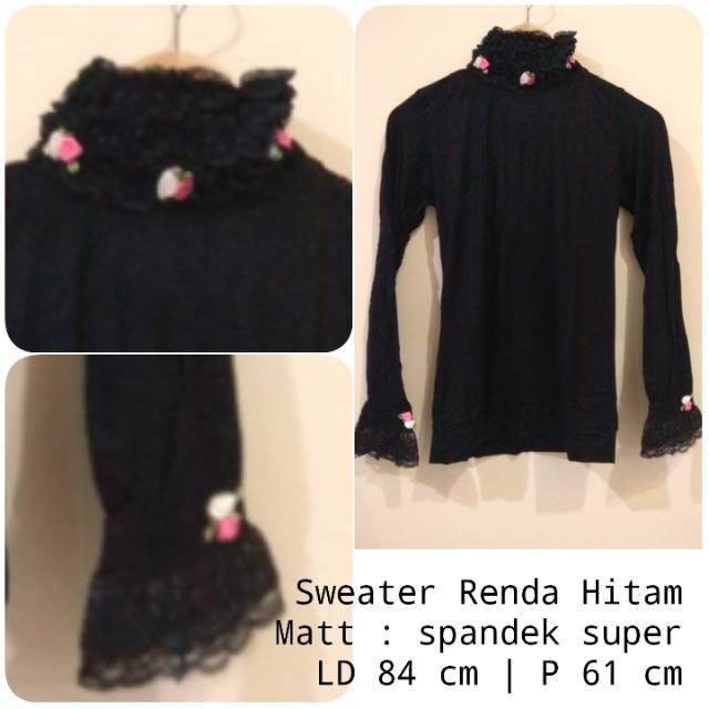Sweater Renda Hitam