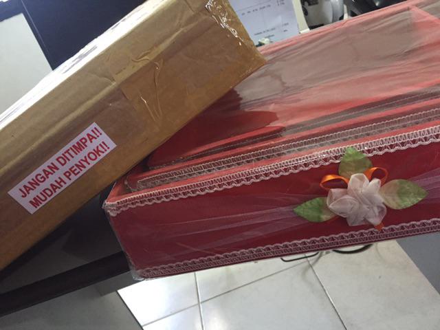 Kotak Hantaran Seserahan Kawin Box Lamaran Set-3 Tile Merah Pink Ungu Coklat