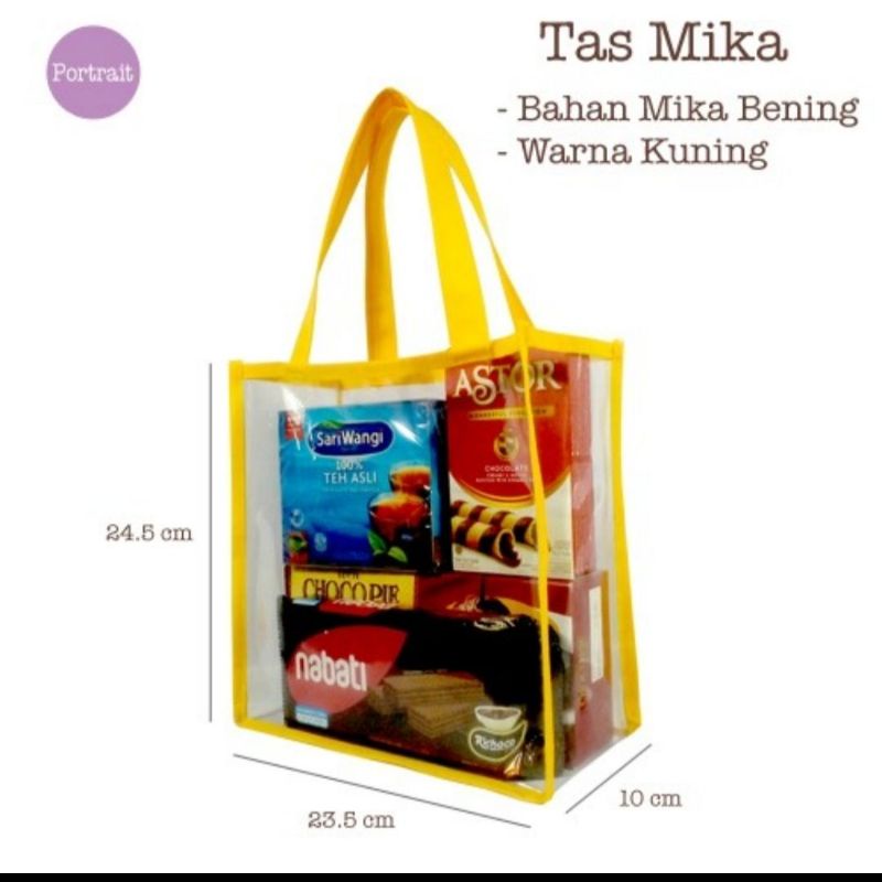 tas mika ultah size 24,5x 23,5x10 cm tali webbing tas mika murah terlaris