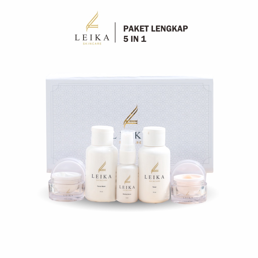 Leika Skincare Paket 5 in 1 100% RESMI BPOM & HALAL MUI